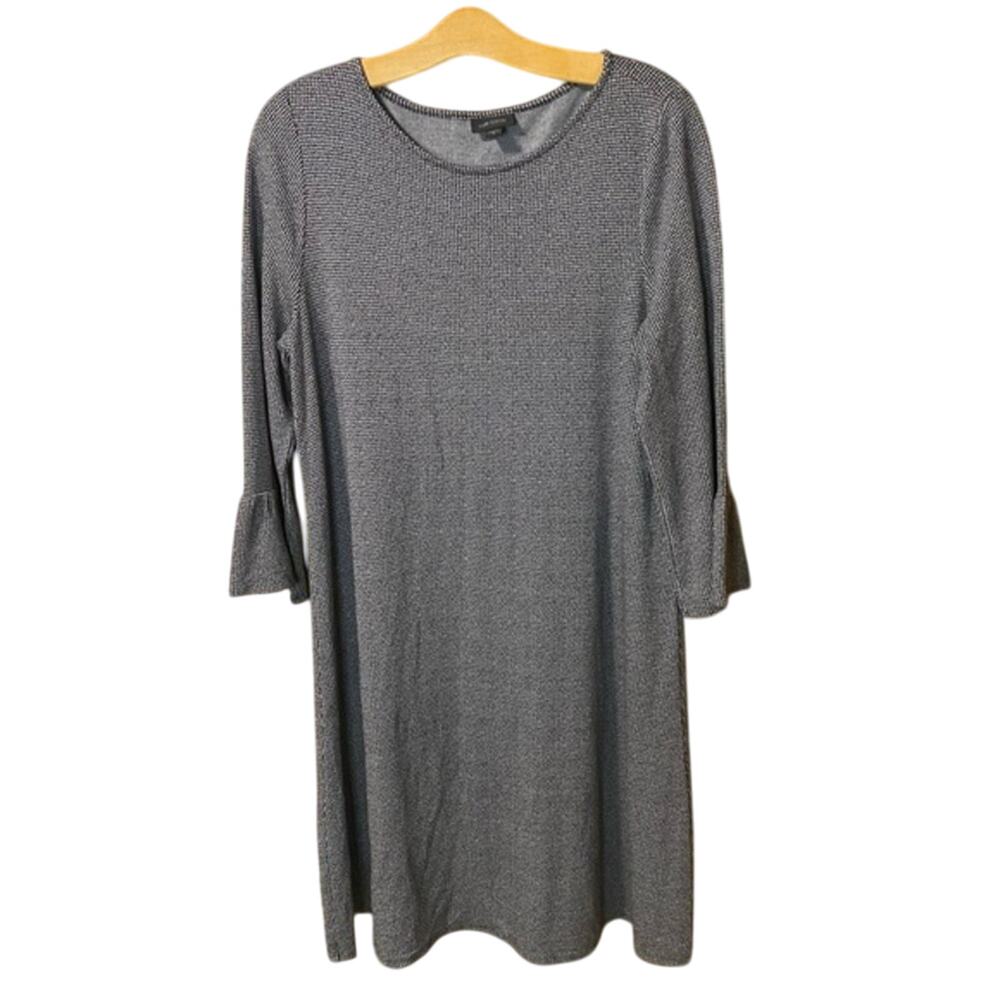J. Jill wearever mini houndstooth Dress with 3/4 Sleeves medium